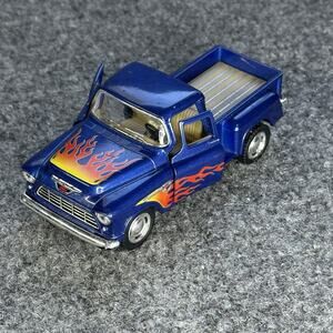 Kinsmart Blue 1955 Chevy Step side PickUp Die Cast Collectible Toy Truck Pull Bk